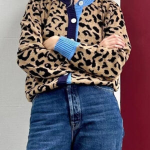 Y2K Vintage Leopard Knit Cardigan